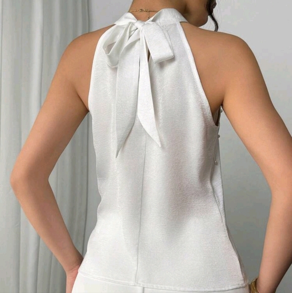 Women's Elegant Romantic Fashion Commuter Sexy Elegant Style Pearl Decor White - Picture 3 of 4